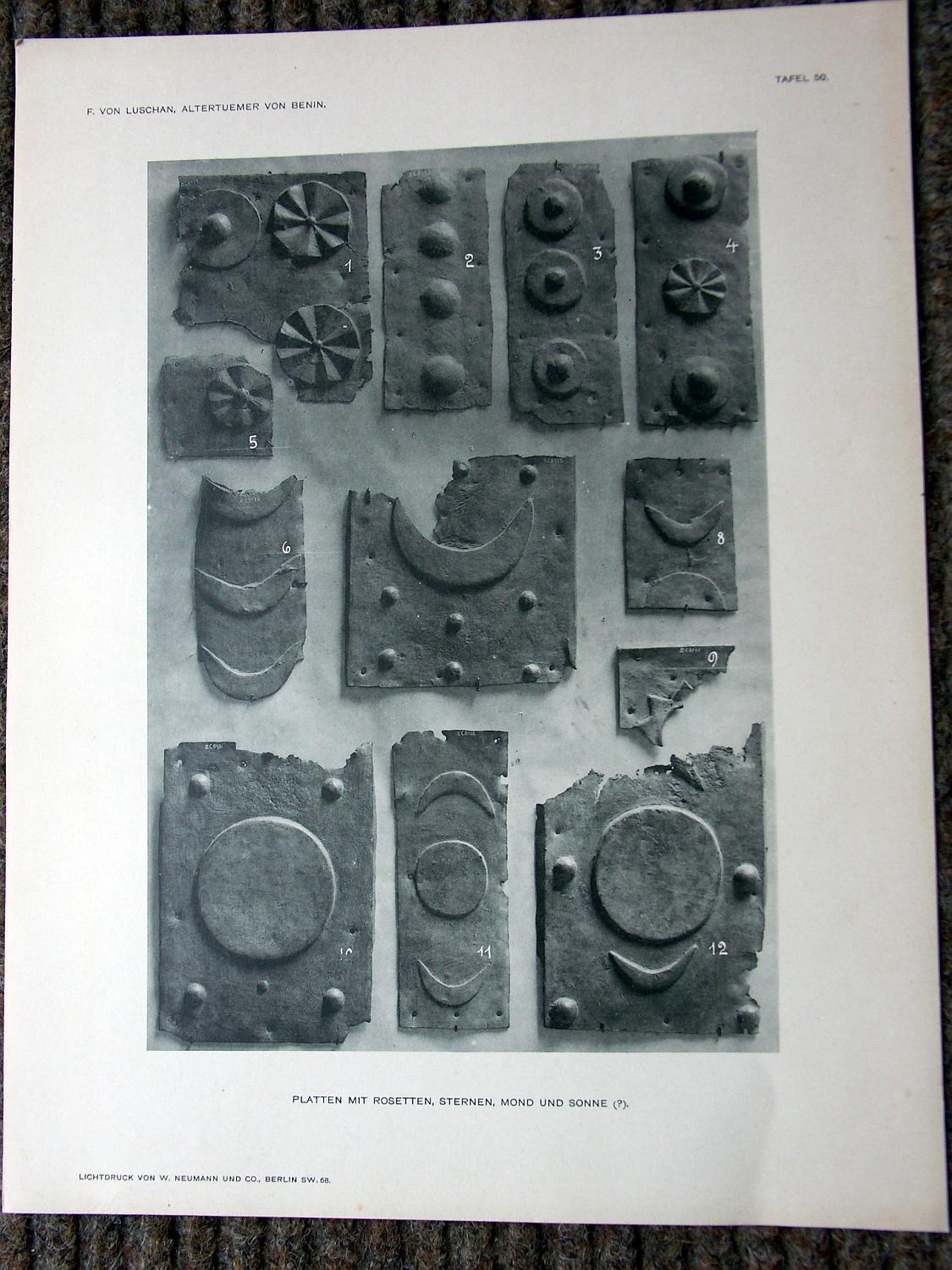 zz-lusc19,tafel 50 benin nigeria,bronze-platte mond sonne (b-iiic08424